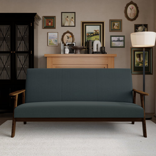 CasePiece Enfield 69.0" Wide Linen Show Wood Sofa Wayfair